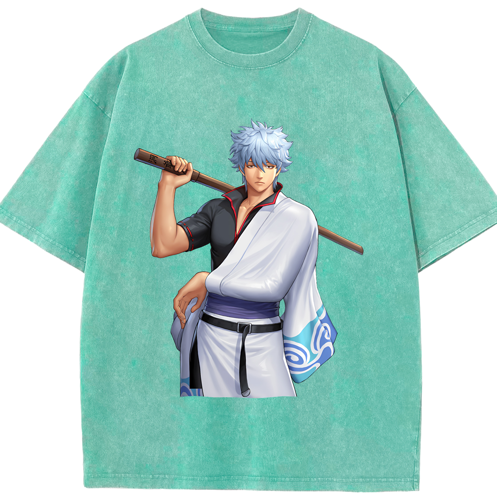 （画像用） ぎんたま 坂田銀時（さかたぎんとき） 神楽 志村新八（しむら しんぱち） GINTAMA Sakata Gintoki Kagura Shimura Shinpachi 綿100% ヴィンテージ風 半袖Tシャツ（フロントプリント）